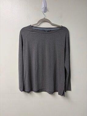 Free Fly Bamboo Long Sleeve Split Hem Gray Size Medium